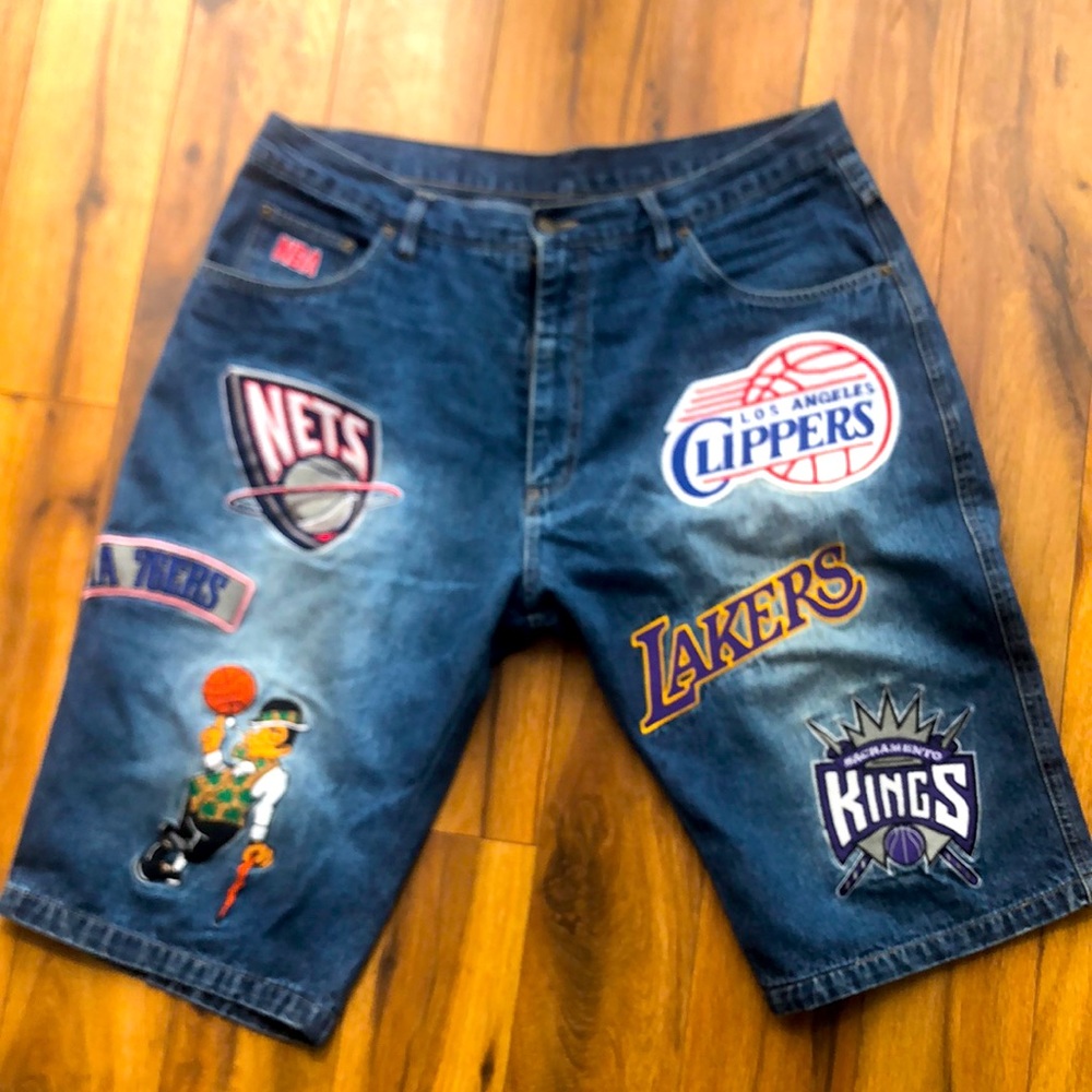 Rare Classic 1990’s UNK NBA Team Denim Shorts.
